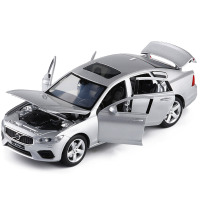 金属仿真JK 1/32 合金汽车模型沃尔沃S90小汽车模型玩具收藏摆设