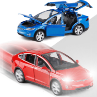 鸥翼门1/32电动车 合金车模六开门声光回力儿童模型玩具车