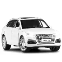 仿真1:32金属合金小汽车模型玩具Q5越野车6开门转向避震声光