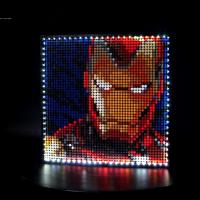 兼容钢铁侠马赛克像素艺术壁画31199拼装复仇者联盟积木玩具