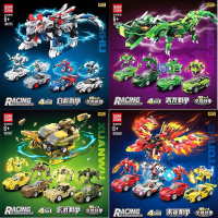 兼容全冠圣兽战神青龙机甲变形合体神兽儿童拼装积木男孩玩具