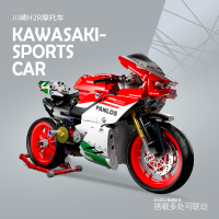 摩托车积木拼装玩具益智6岁以上智力动脑男孩生日礼物送男生儿童