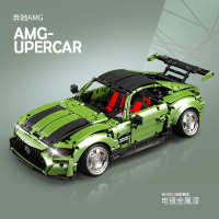 泰高乐积木奔驰amg跑车低趴车模拼装玩具男孩智力生日礼物送男生