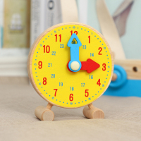 木质时钟益智玩具智力开发动手能力认识时间教具钟表模型数学模具