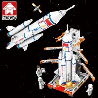 航天系列神舟载人飞船火箭模型拼装长征五号拼装中国积木男孩玩具