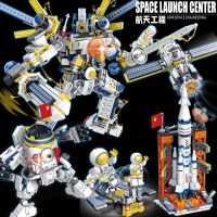 太空战甲航天火箭变形机器人玩具金刚儿童玩具男孩子拼装积木模型