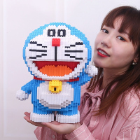 正版哆啦A梦中小颗粒拼装积木益智成人难度蓝胖子拼图机器猫玩具