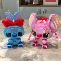 微型小颗粒成人拼装乐趣积木史迪仔网红摆件高难度拼图玩具女