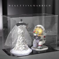 积木白色婚纱拼装嗯求婚宇航员送女生女友生日情人节礼物