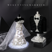 婚纱积木小颗粒女孩玩具益智拼装成年高难度送女友女生情人节礼物