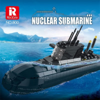 臻砖Reobrix800海上军事094型战略核潜艇拼装颗粒积木玩具模型