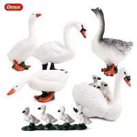 儿童认知实心仿真动物模型玩具套装家禽天鸡鹅鸭鸳鸯白天鹅摆件