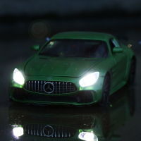 大奔AMG跑车模型GTR合金车模儿童声光回力玩具小汽车仿真汽车模型