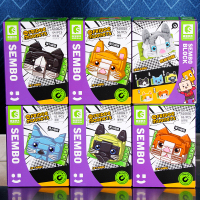 新款正品冰箱贴磁吸积木610025可爱猫咪系列拼搭玩具男孩礼物