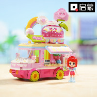 新品过家家女孩玩具雪莉果冻车拼装积木摆件模型正品31016