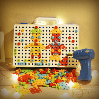 儿童拧螺丝钉组装玩具小孩益智拆装电钻刀动手男孩修理工具箱套装