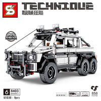 701813奔驰大G回力越野车S牌8403儿童益智小颗粒拼插积木忘记