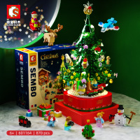601164圣诞树派对雪人音乐盒601162拼装小颗粒积木玩具礼物