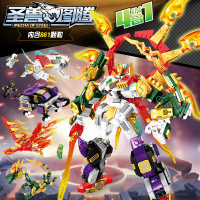 拼装积木圣兽图腾神兽合体4合1组装机器人模型男孩玩具103237