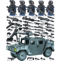 防爆特警武装特种兵积木小人仔警察士兵武器拼装男孩玩具