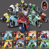 MK85复仇者联盟钢铁侠漫威摩托车礼物拼搭托尼斯塔克人仔积木玩具