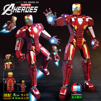mk50钢铁侠机甲模型人仔漫威超级英雄战甲人偶反浩克玩具拼装积木
