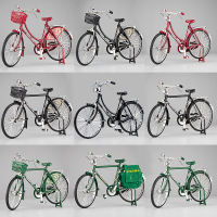 二八大杠自行车模型拼装复古摆件仿真怀旧玩具合金单车组装车模
