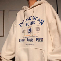 2021新款美式复古街头连帽卫衣女宽松韩版bf慵懒风春夏季外套ins潮时尚情侣百搭