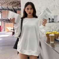 2021年新款套头圆领卫衣含棉春秋季女薄款长袖上衣韩版学生宽松慵懒风潮