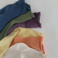 日系袜子女韩版中筒纯色卷边女士学生可爱原宿风ins潮流百搭长袜