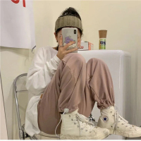 秋冬装新款韩版宽松bf港风ins潮运动休闲长裤百搭阔腿裤女慵懒风