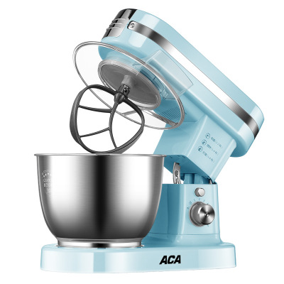 ACA北美电器 厨师机家用商用多功能全自动和面机搅拌揉面机料理机 蓝色
