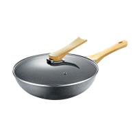 九阳炒锅麦饭石色不粘锅家用32cm小平底炒菜锅麦饭石色锅电磁炉轻便不沾锅燃气灶煤气烹饪锅具 30cm炒锅CLB3053D