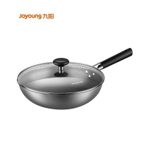 九阳Joyoung不锈钢炒锅炒菜锅电磁炉炒锅32cm烹饪锅具厨房锅具炒菜精钢炒锅 CF32C-CJ929