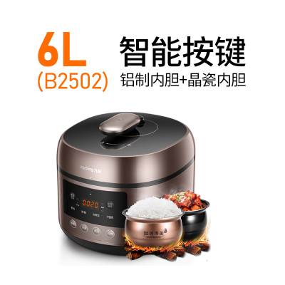 九阳电压力锅家用双胆智能6L高压饭煲自动5升饭煲 深栗棕