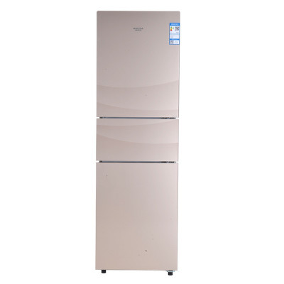 Aucma/澳柯玛三门电冰箱家用小型风冷节能保鲜柜 雅致金