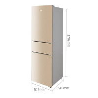 澳柯玛(Aucma)小冰箱家用小型三门风冷无霜冰箱节能省电三开门电冰箱 炫金 201升风冷无霜+三温三控