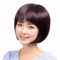 [专营好货]假发女短发波波头bobo中长发真人发丝假发套内扣齐刘海网红圆脸 精选特买