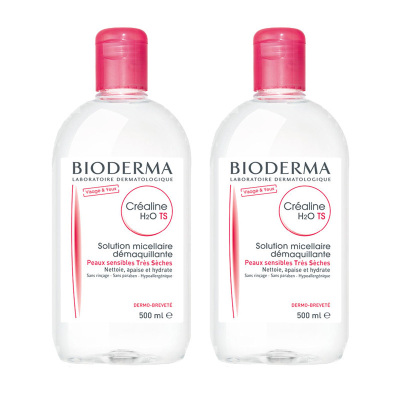 法国贝德玛BIODERMA 舒妍温和保湿卸妆水温和粉水500mlx2瓶 卸妆液 适合中干皮 正品