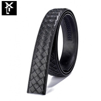 男真皮自动扣皮带条3.5cm头层牛皮时尚编织皮带身腰带条无头皮带