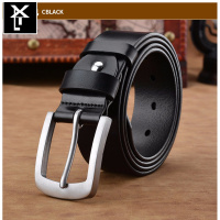 高档正装商务男士头层牛皮皮带青年纯牛皮真皮不锈钢针扣腰带简约