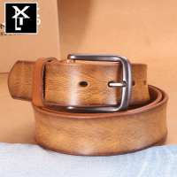 牛仔裤带男式皮带牛皮青年男款腰带个性潮晕染工艺复古做旧小众