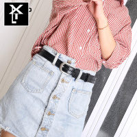 皮带女ins牛皮女士腰带装饰收腰牛仔裤带时尚百搭免打孔镂空小众