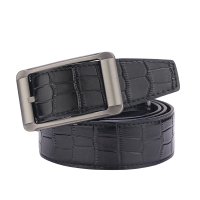 鳄鱼纹皮带男士真皮针扣头层牛皮腰带男装韩版潮流商务正装西裤带