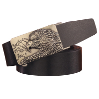 2020新款鹰头皮带男士真皮自动扣复古腰带男青年炫酷个性夜店裤带
