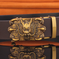 创意龙头皮带男士真皮自动扣无牙无孔腰带男装韩版潮流个性裤腰带