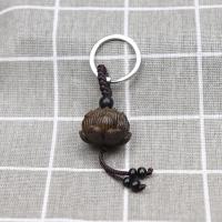 雪千羽 桃木佛教圣花莲花钥匙扣 平安黑檀木质荷花礼品挂件吊坠 黑檀木