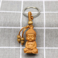 枣木释迦摩尼小钥匙扣 平安木质佛主礼品挂件饰品