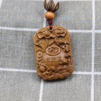 木制聚宝盆钥匙扣吊坠挂件 汽车钥匙扣挂坠 聚宝盆