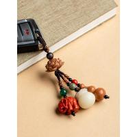 葫芦钱袋钥匙扣朱砂象汽车钥匙挂件菩提福袋男女情侣包包挂饰 菩提钱袋